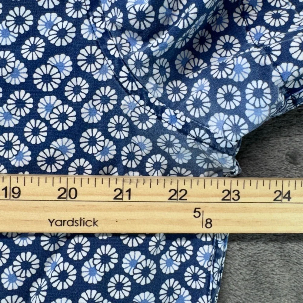 J. Crew Floral Print Button Down Shirt Stretch Organic Cotton Classic Fit‎ L